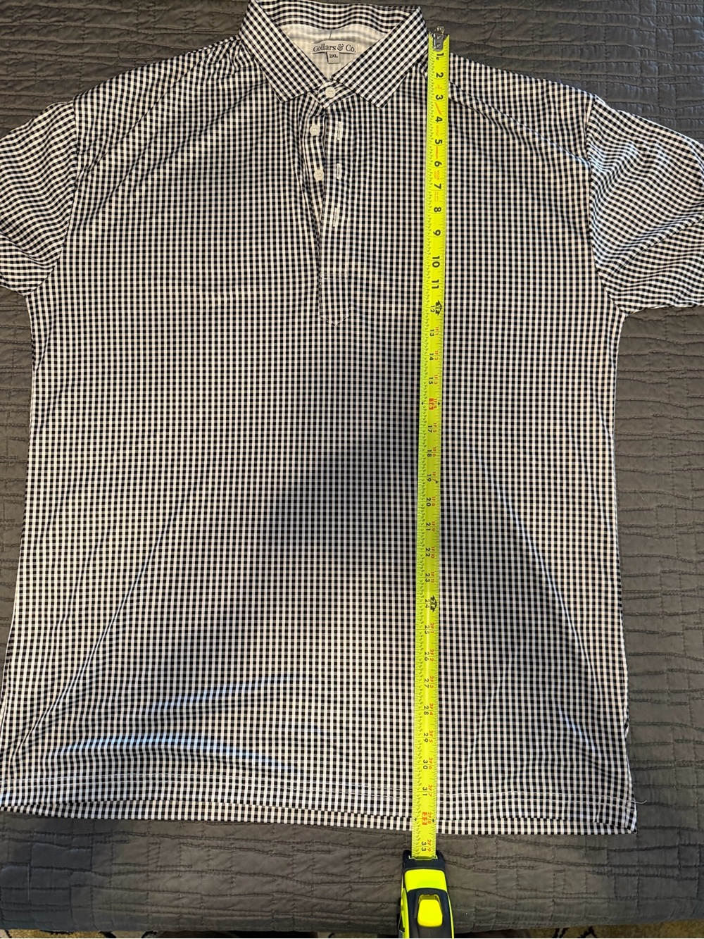 Collar & Co. Men’s Black and White Gingham Dress Shirt